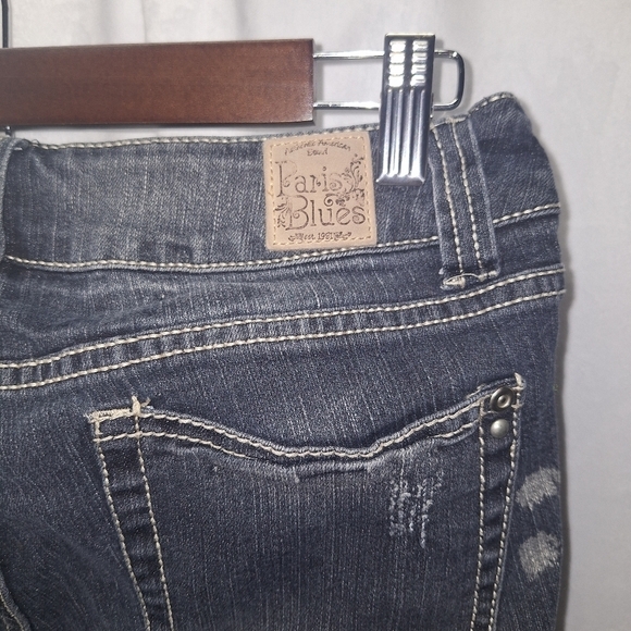 Paris blues distressed jean capris size 11 - Picture 4 of 5